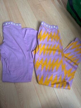 Bonds Kids Lavender Leggings Set with Yellow Lightning